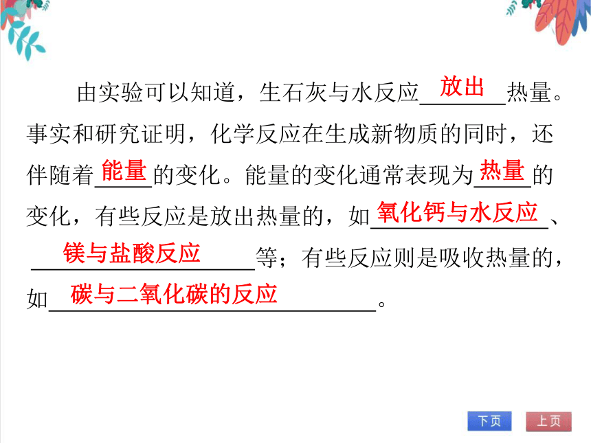 【人教版】化学九年级全一册 7.2.1 化学反应中的能量变化、化石燃料的利用 习题课件