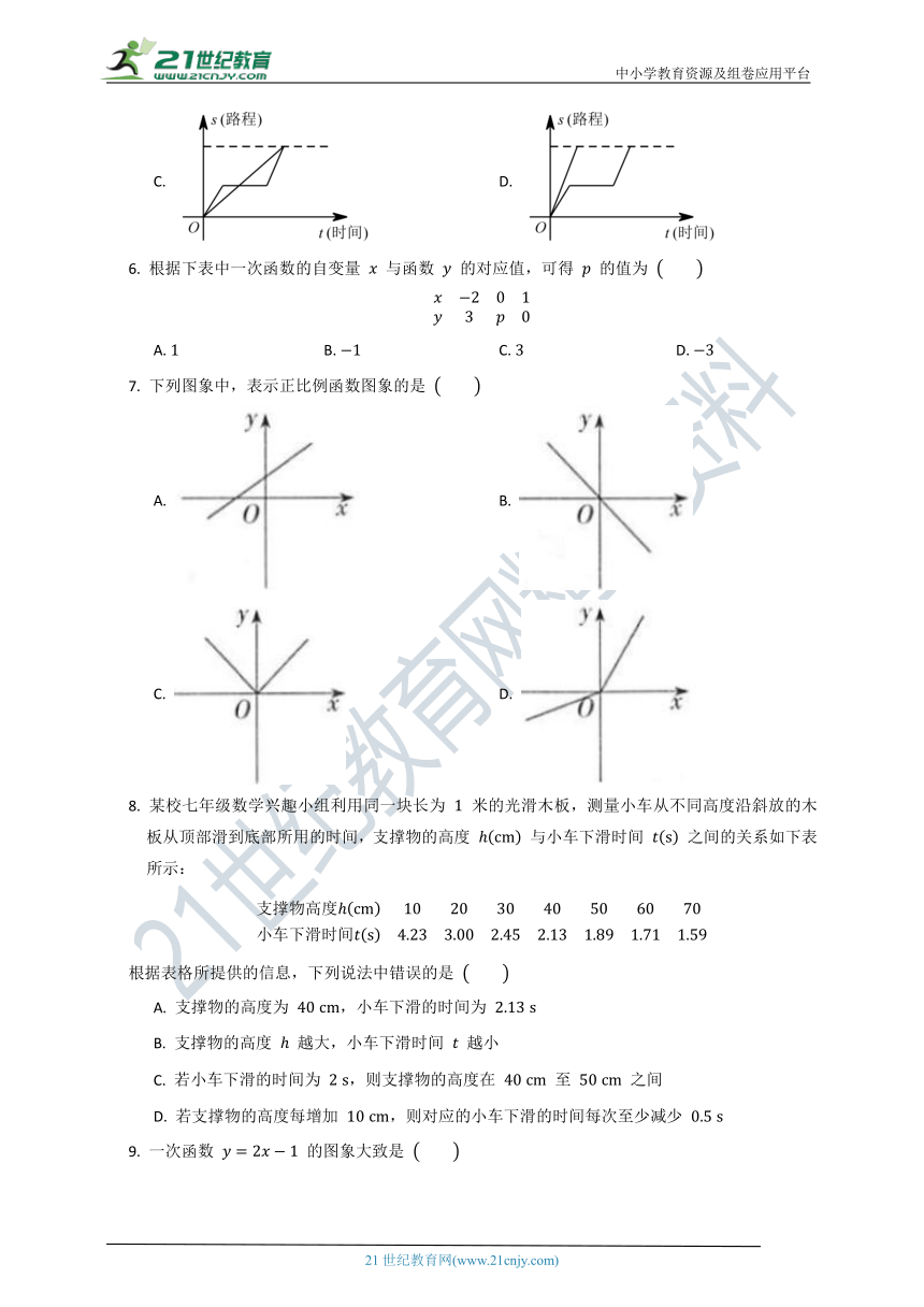 第四章 一次函数单元质量检测试卷C（含解析）