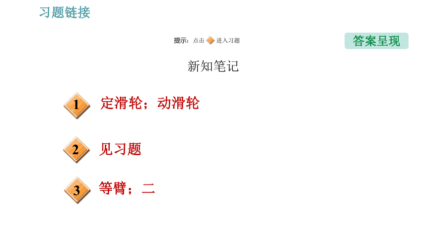 沪粤版八年级下册物理习题课件 第6章 6.6.1   动滑轮和定滑轮（33张）