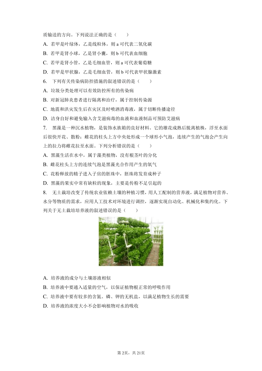 2022-2023学年山东省菏泽市牡丹区九年级（下）开学生物试卷（含解析）