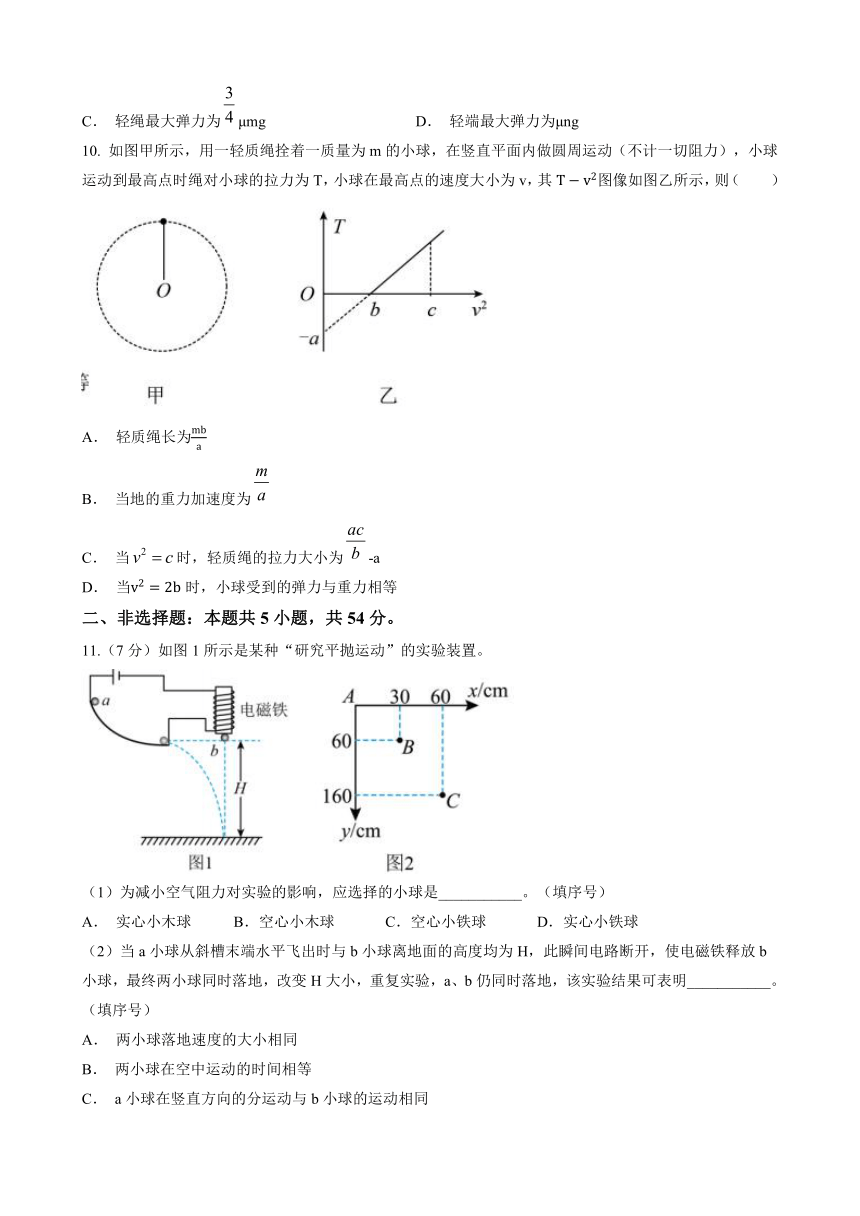 辽宁省沈阳市名校2022-2023学年高一下学期4月第一次月考物理试题（含答案）