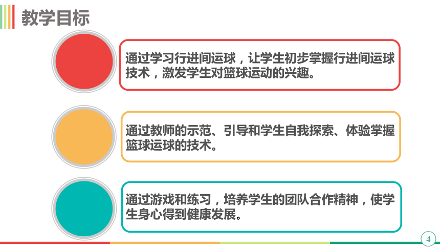 通用版四年级下册体育与健康 8小篮球：行进间运球 教学设计 课件(共14张PPT)