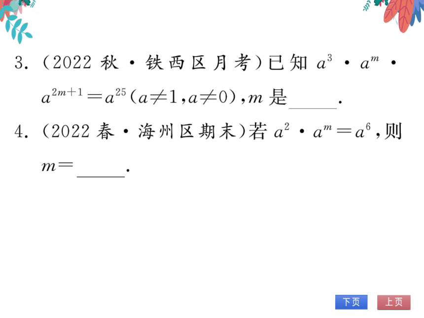【2023版】人教版数学八上-第14章 整式的乘法与因式分解 14.1.1 同底数幂的乘法 习题课件