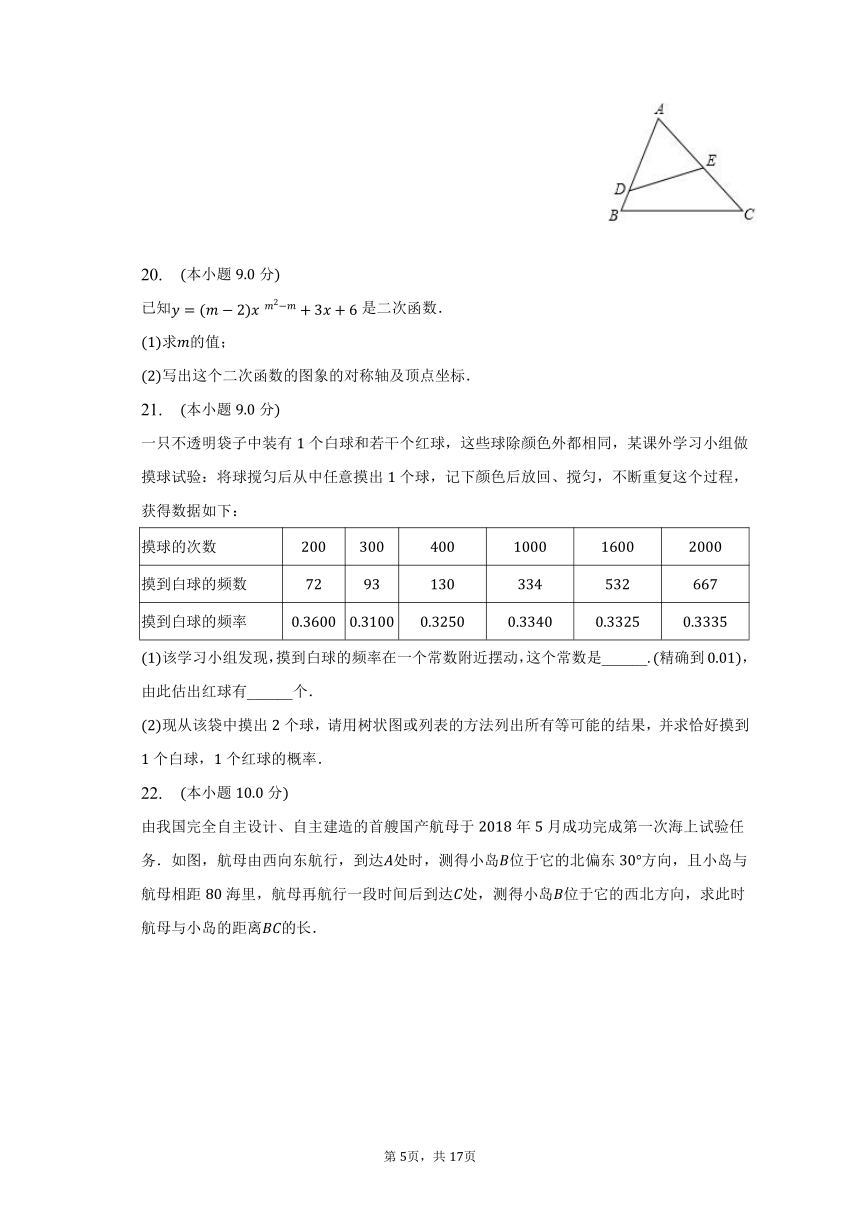 2022-2023学年河南省洛阳市嵩县九年级（上）期末数学试卷（含解析）