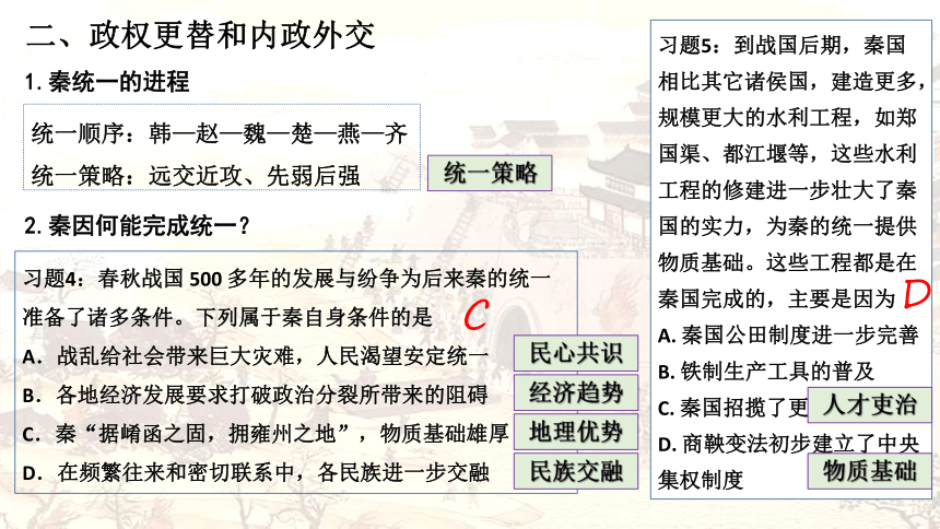2023高考：秦汉时期的政权更替和内政外交 课件（14张PPT）