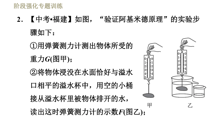 沪粤版八年级下册物理习题课件 第9章 阶段强化专题训练（五）  专训2  浮力的探究（22张）