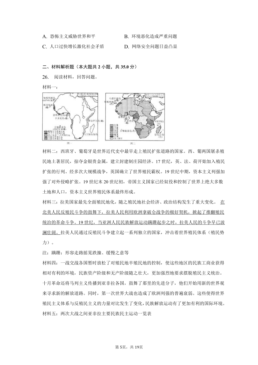 2023年吉林省长春市汽开区中考历史一模试卷（含解析）