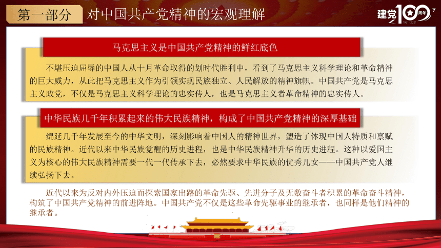 党史：中国共产党建党100周年“精神谱系” 课件（29张PPT）