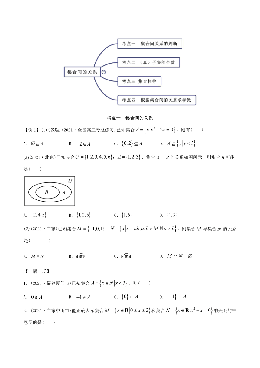 高中数学（必修第一册） 1.2 集合间的关系（精讲）（含答案解析）