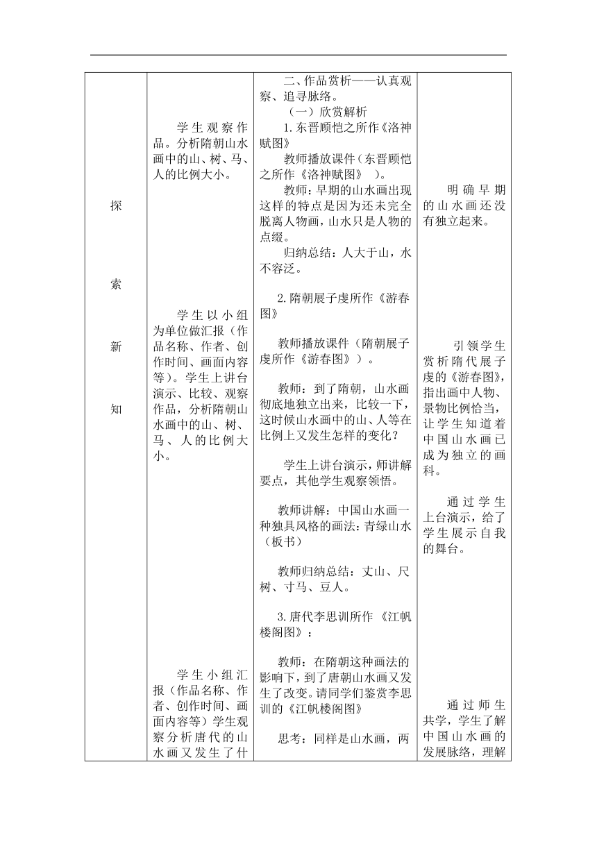 苏少版八年级美术上册《第1课 自然意趣——中国山水画》教学设计