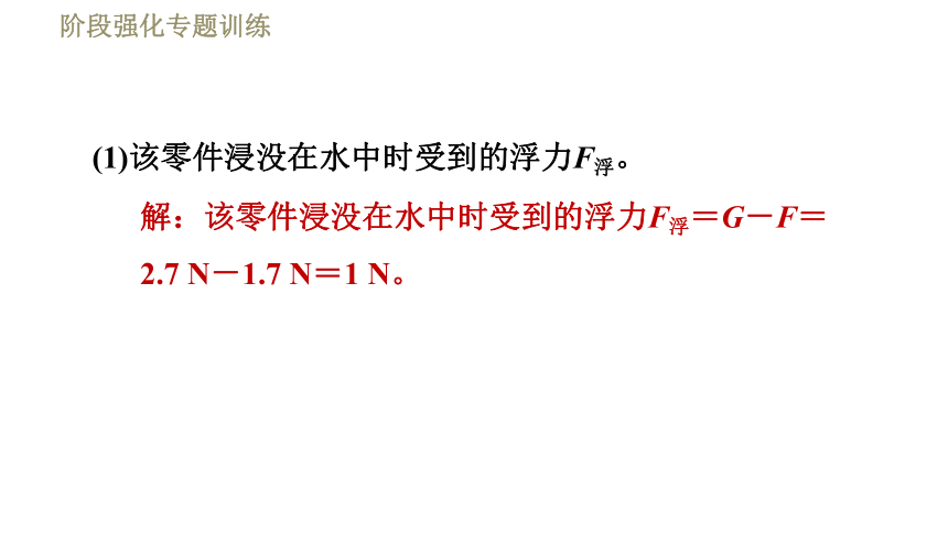 鲁科版八年级下册物理习题课件 第8章 阶段强化专题训练（四）  专训2  浮力的计算（15张）