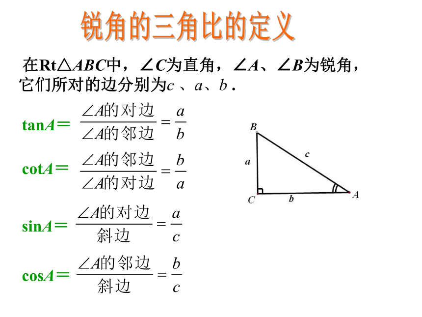 沪教版（上海）初中数学九年级第一学期 25.1 锐角三角比的意义 课件