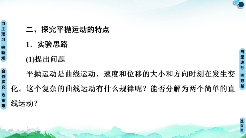 人教版（2019）高中物理 必修第二册 5.3 实验：探究平抛运动的特点课件