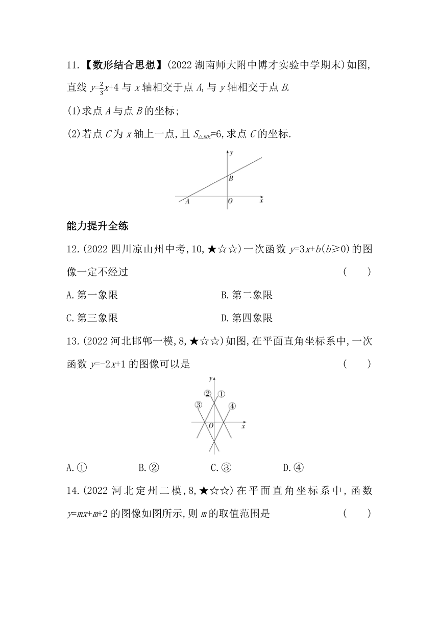 冀教版数学八年级下册21.2.2 一次函数的性质同步练习（含解析）