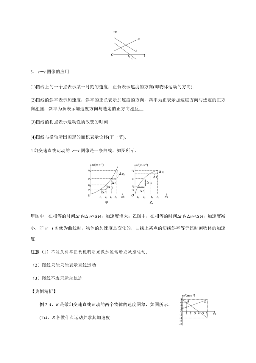 2 匀变速直线运动的速度与时间的关系—【新教材】人教版（2019）高中物理必修第一册初升高衔接预习讲义（第二章）（word版学案）