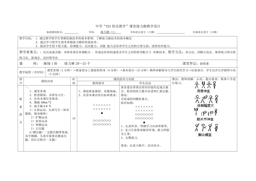 中学“321快乐教学”课堂接力跑教学设计