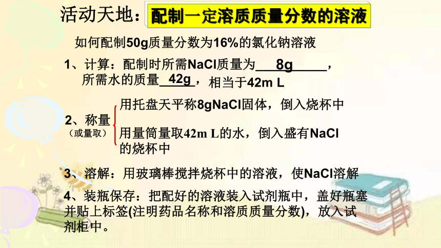 2022年鲁教版（五四制）化学九年级全一册 1.2.2 溶液的配制 课件(共14张PPT)