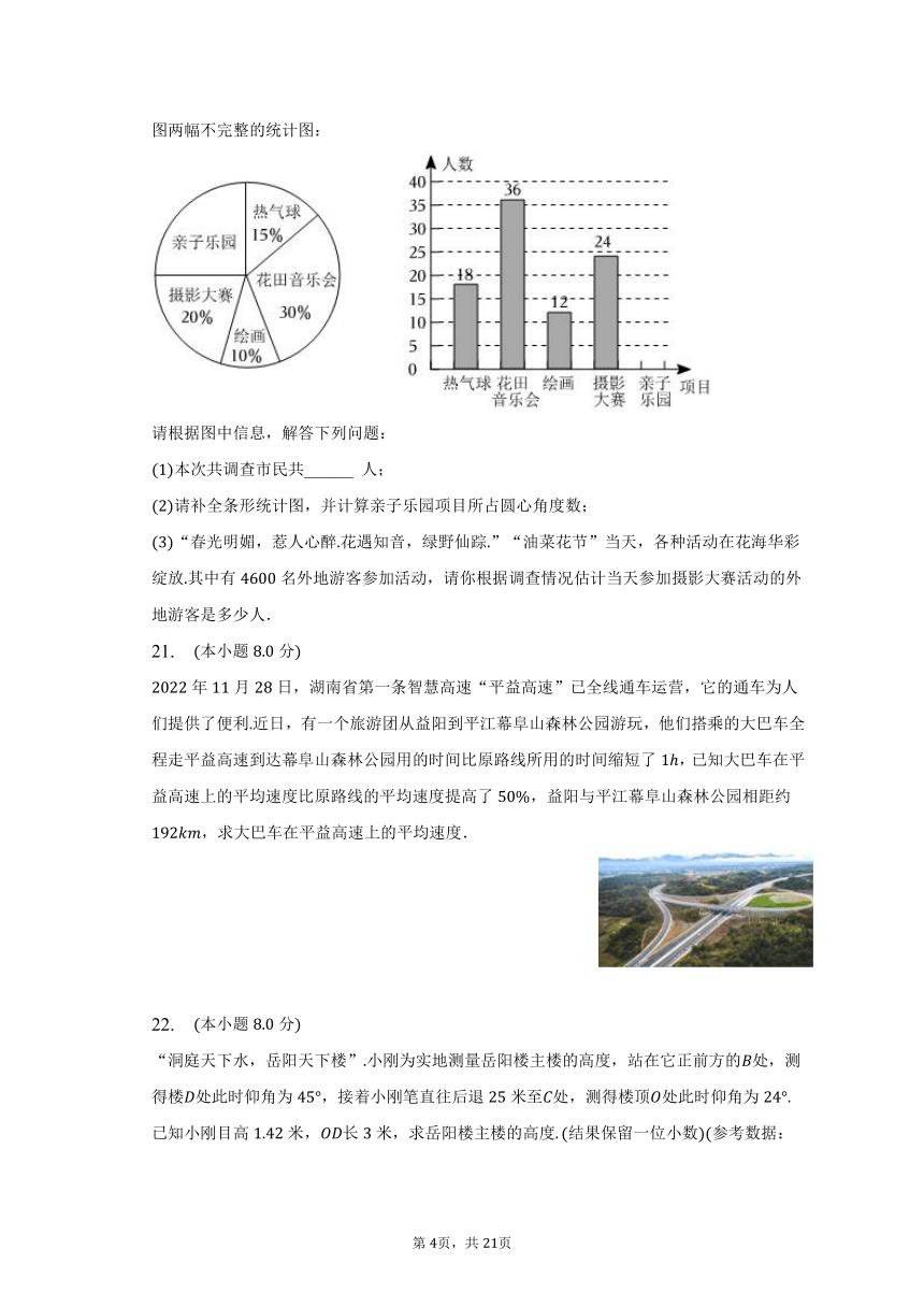 2023年湖南省岳阳市平江县中考数学质检试卷（一）（含解析）