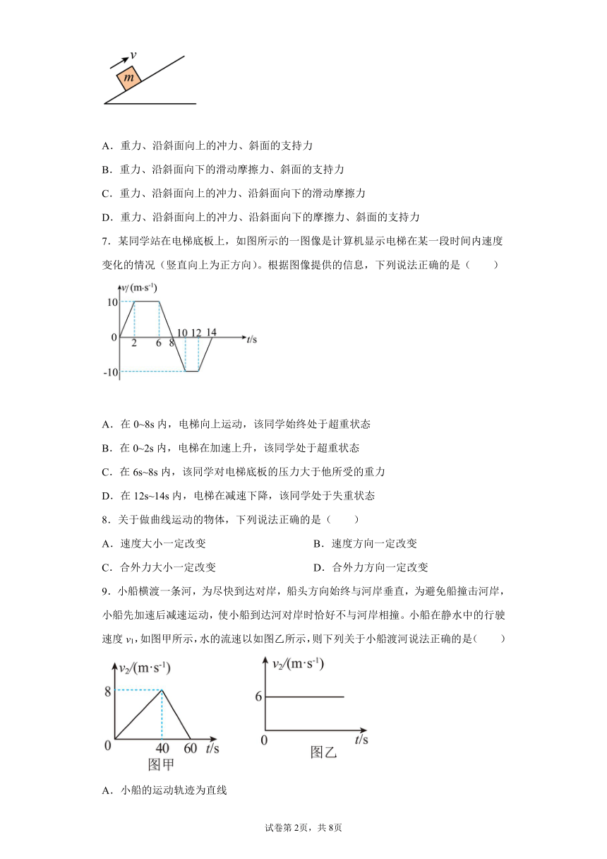 浙江省2022年普通高中学业水平考试物理模拟测试2（word版含答案）