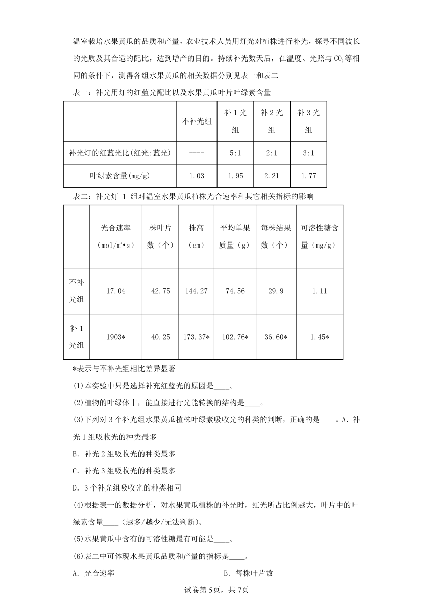 2023届上海市高三第一次模拟练习考试生物试卷（含解析）