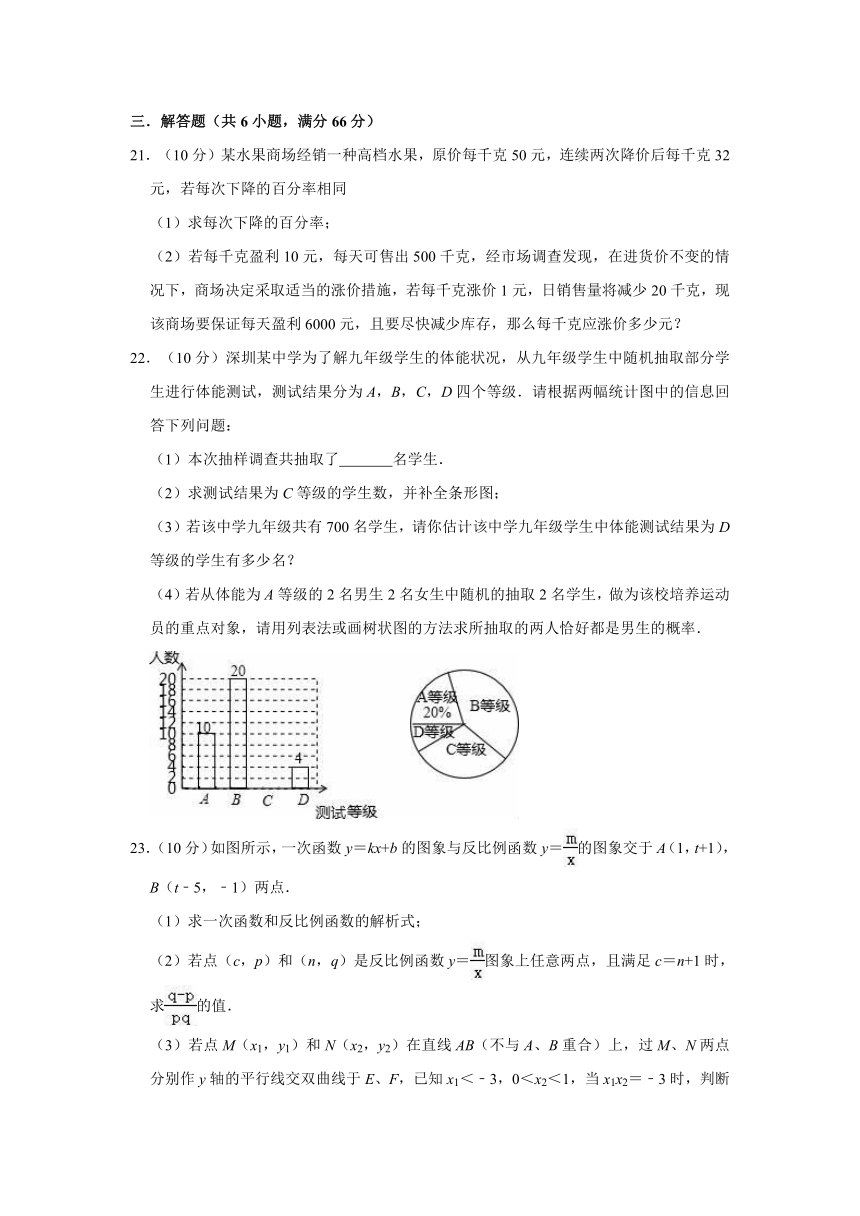 2021-2022学年冀教版九年级上学期数学期末练习试卷（Word版含解析）