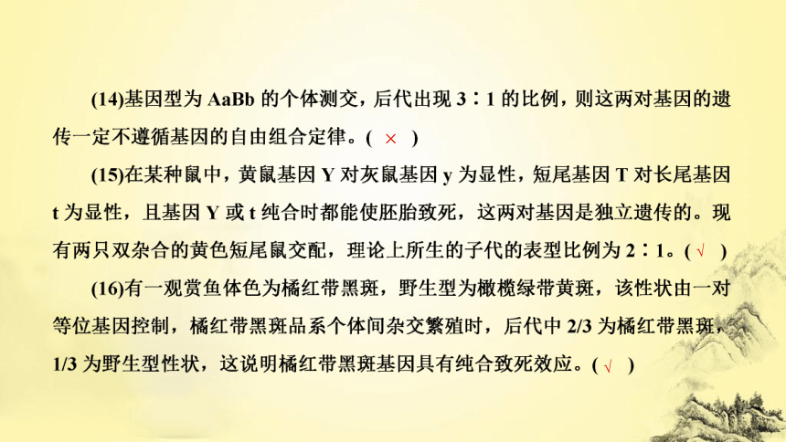 新人教生物二轮复习课件6 遗传的基本规律和伴性遗传(课件共97张PPT)