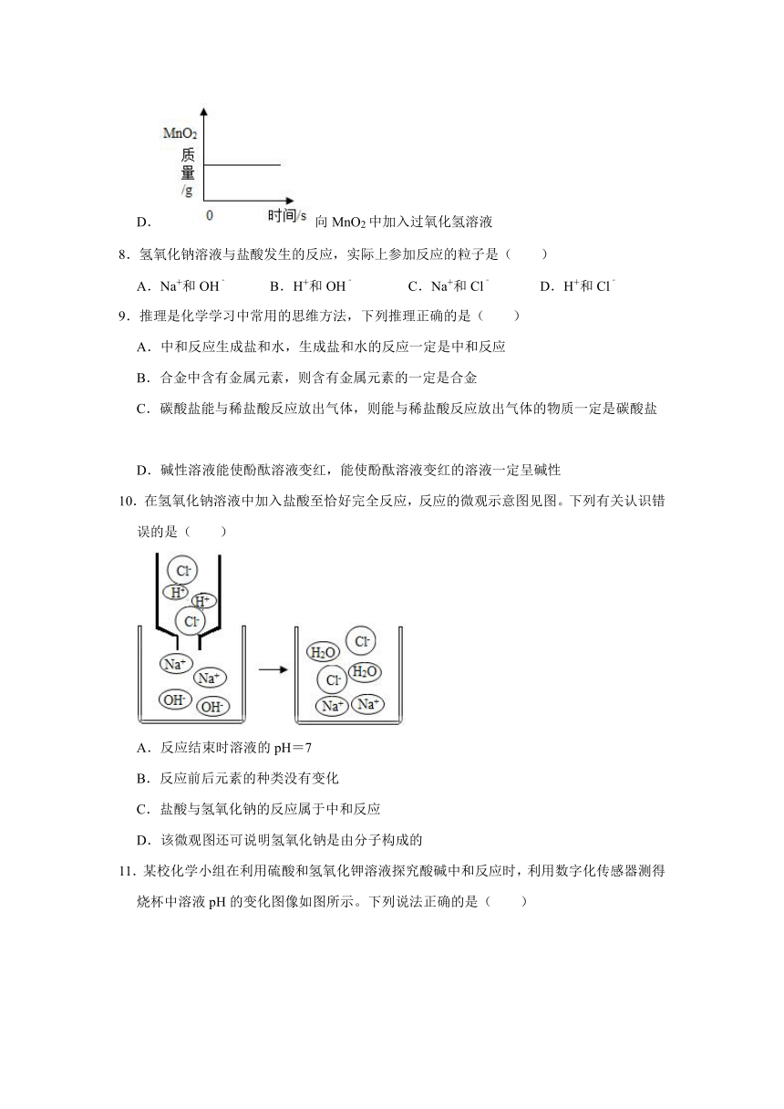 （基础篇）2022-2023学年下学期初中化学人教版九年级同步分层作业10.2酸和碱的中和反应（含解析）