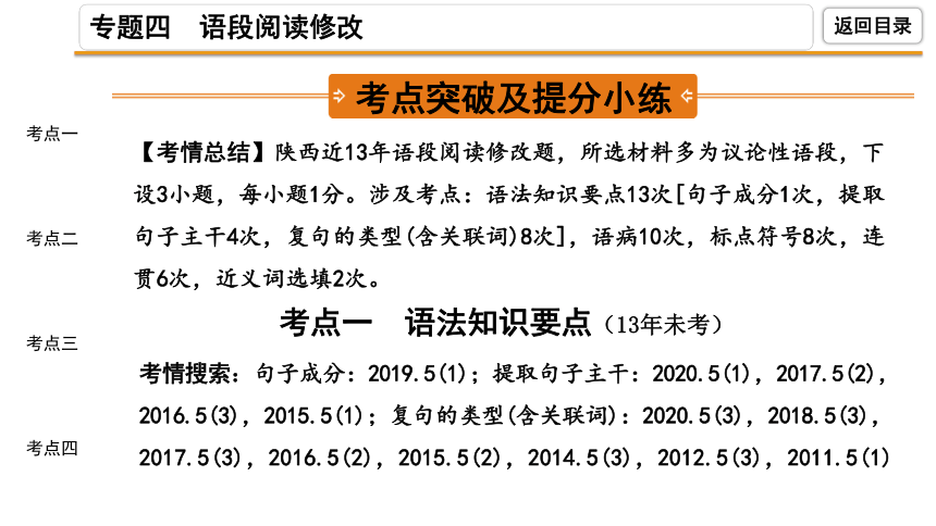 2021-2022陕西中考语文复习专题四 语段阅读修改课件 （138张ppt）