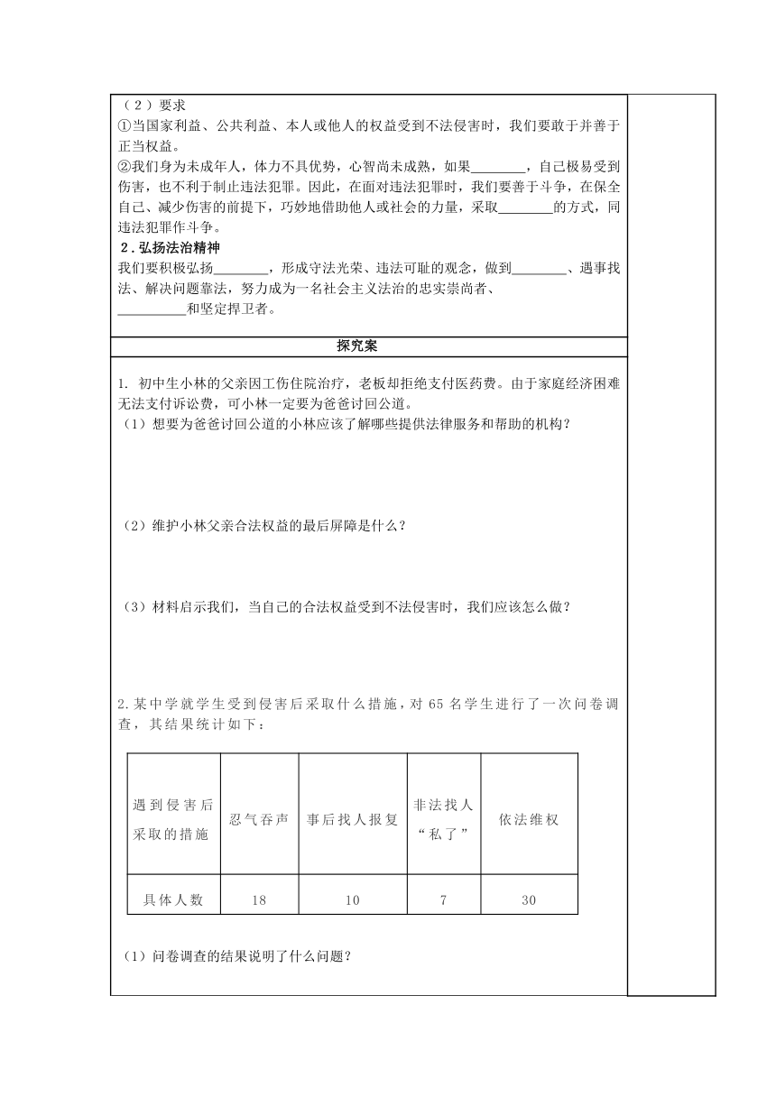 5.3善用法律导学案（含部分答案）