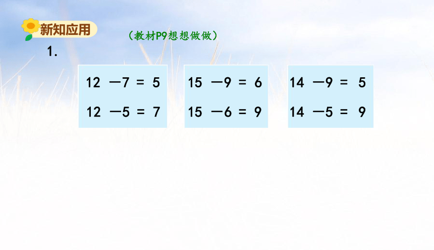 小学数学苏教版一年级下1.3十几减6、5、4、3、2课件（31张PPT)