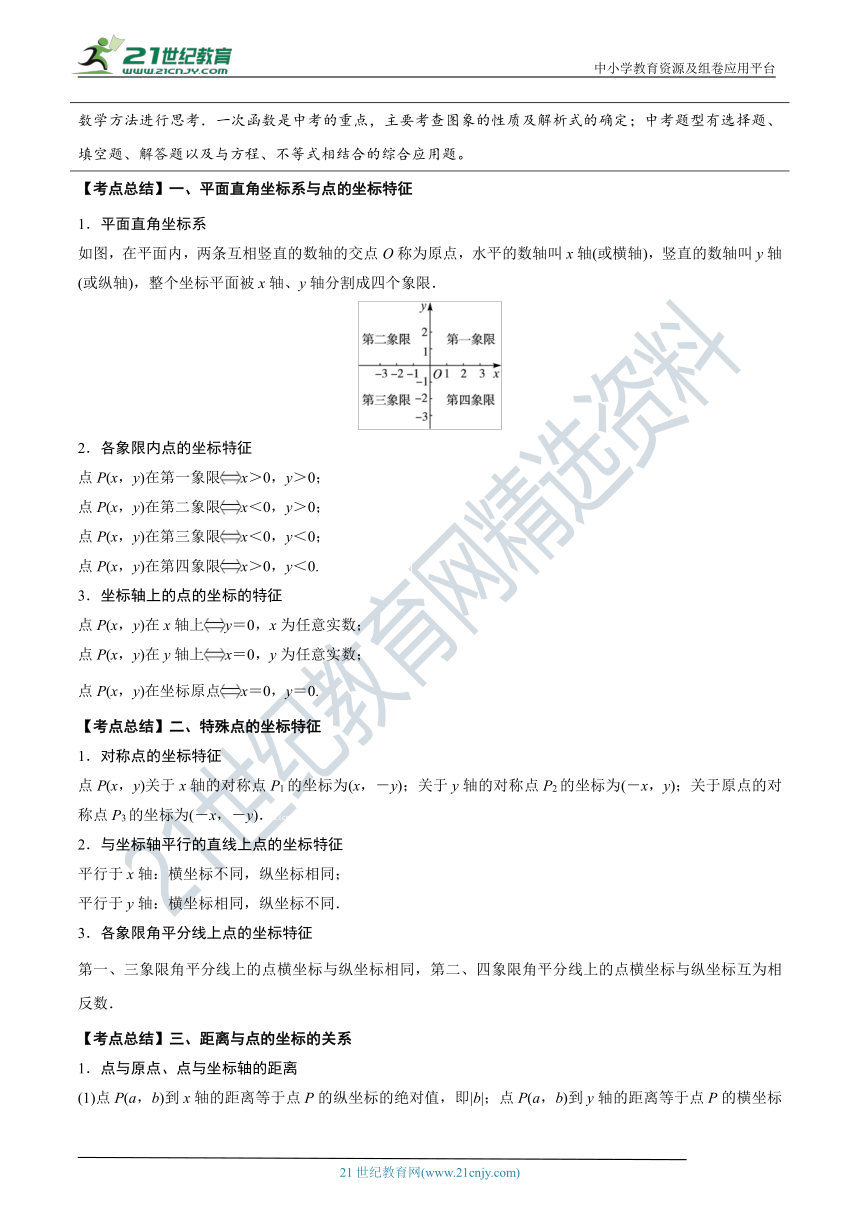 【中考数学培优复习考点专题突破】专题08 一次函数(考点讲解)（含解析）