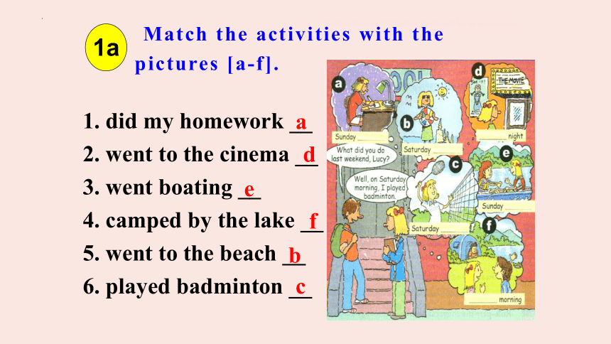 Unit12 What did you do last weekend？ SectionA 1a-1c 课件（20张PPT） 人教版七年级英语下册