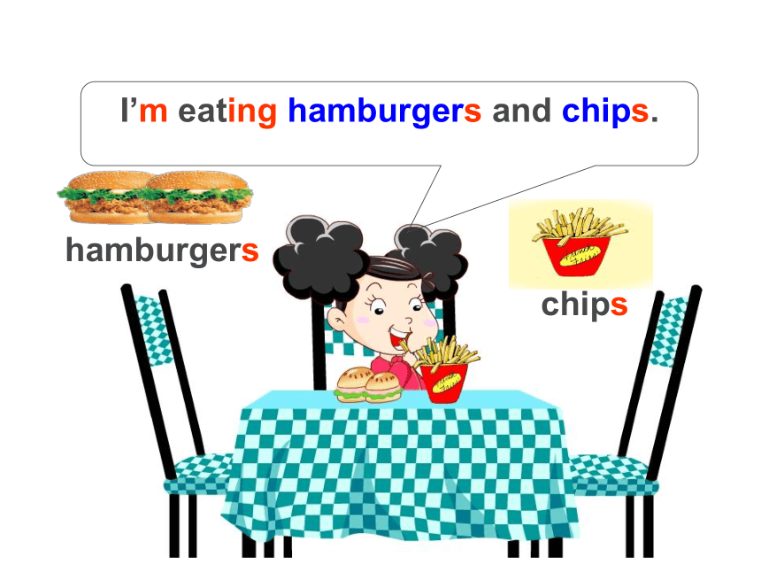 Module 1 Unit 2 I'm eating hamburgers and chips.课件（共22张PPT）