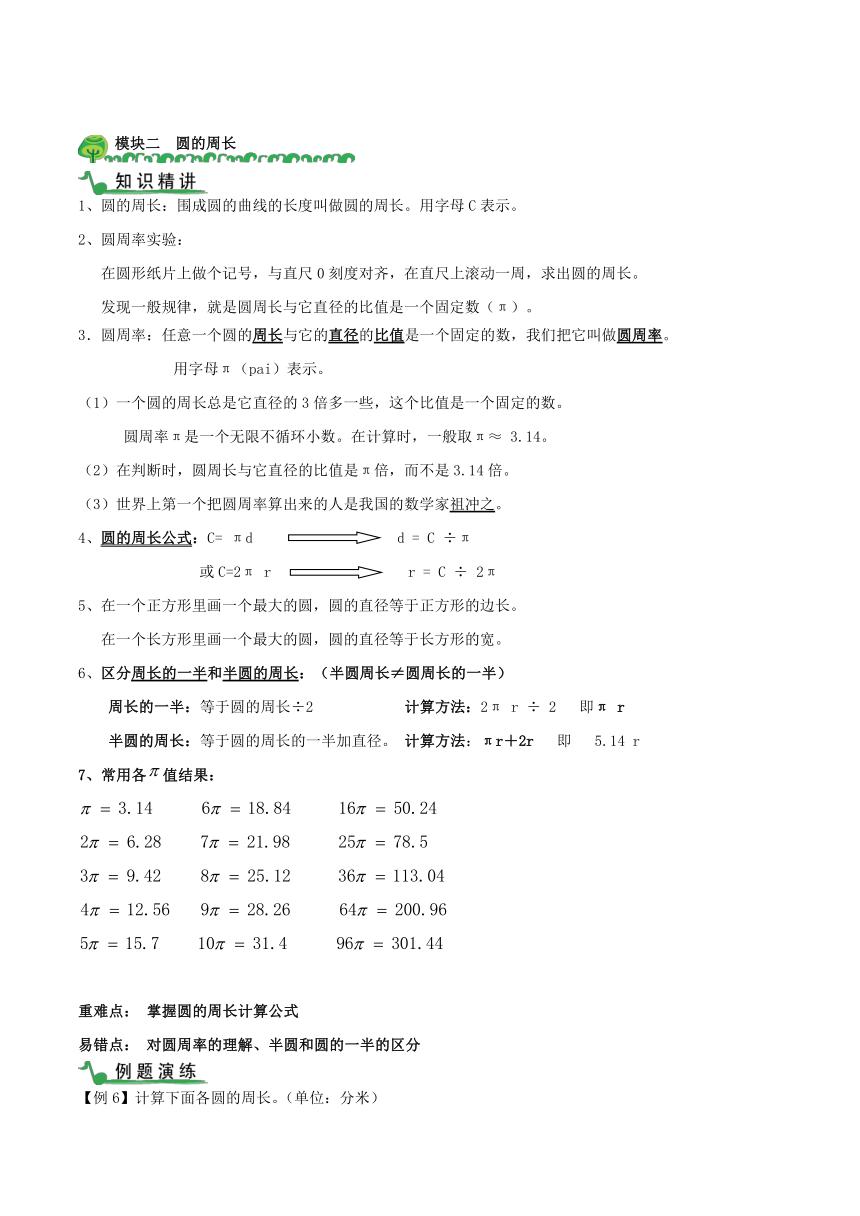 小学数学人教版六年级上圆的提高练习（无答案）