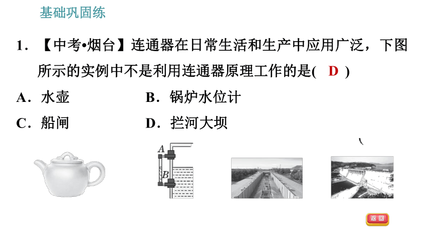 沪科版八年级下册物理习题课件 第8章 8.2.2   液体压强的应用（29张）