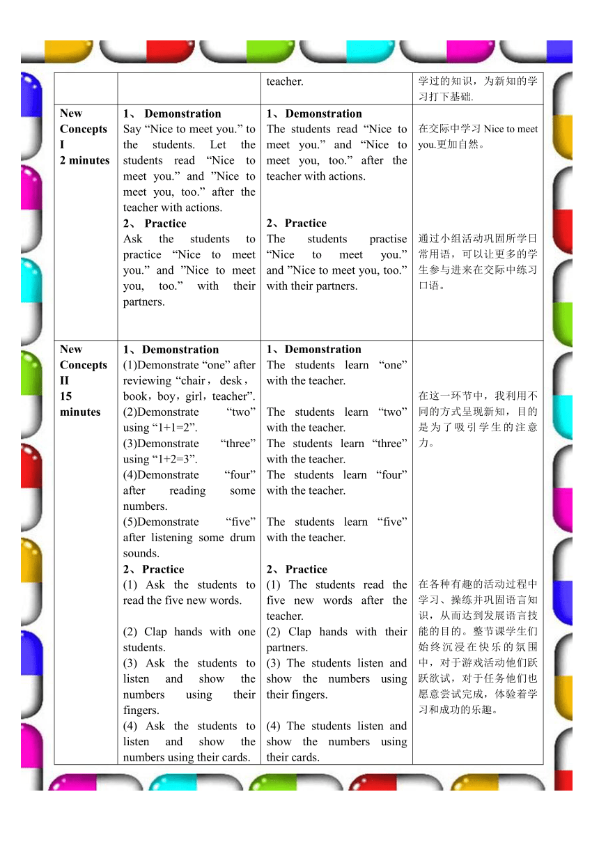 Unit 1 Lesson 4 Numbers 1-5教案