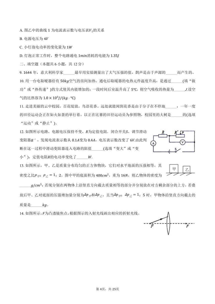 2023-2024学年重庆市开州区文峰教育集团九年级（下）期中物理试卷（含解析）