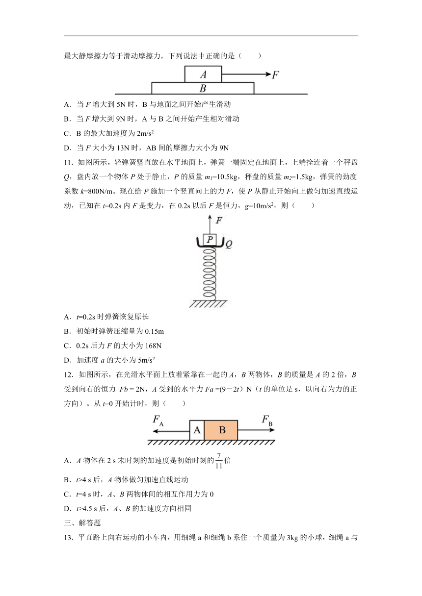 2022-2023学年高一上学期物理暑假初高衔接讲义： 第21讲 牛顿运动定律的临界问题（含答案）