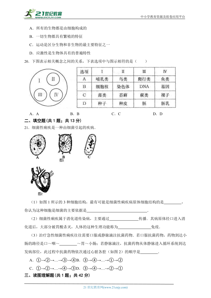 吉林省松源市2023年生物中考押题卷（含解析）