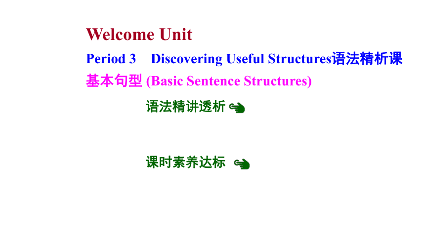 人教版（2019）必修第一册Welcome Unit Period 3 Discovering Useful Structures 语法精析课课件（49张ppt）