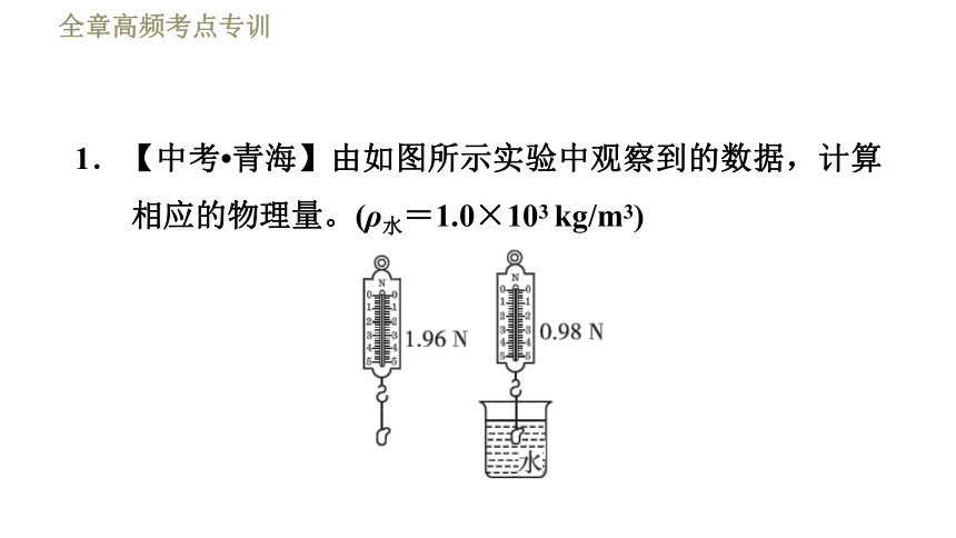 沪粤版八年级下册物理习题课件 第9章 全章高频考点专训  专训3  浮力与密度测量（30张）