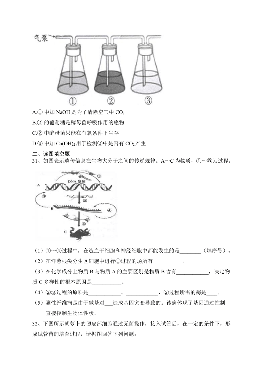 山西省2022年普通高中学业水平考试生物试卷（含解析）