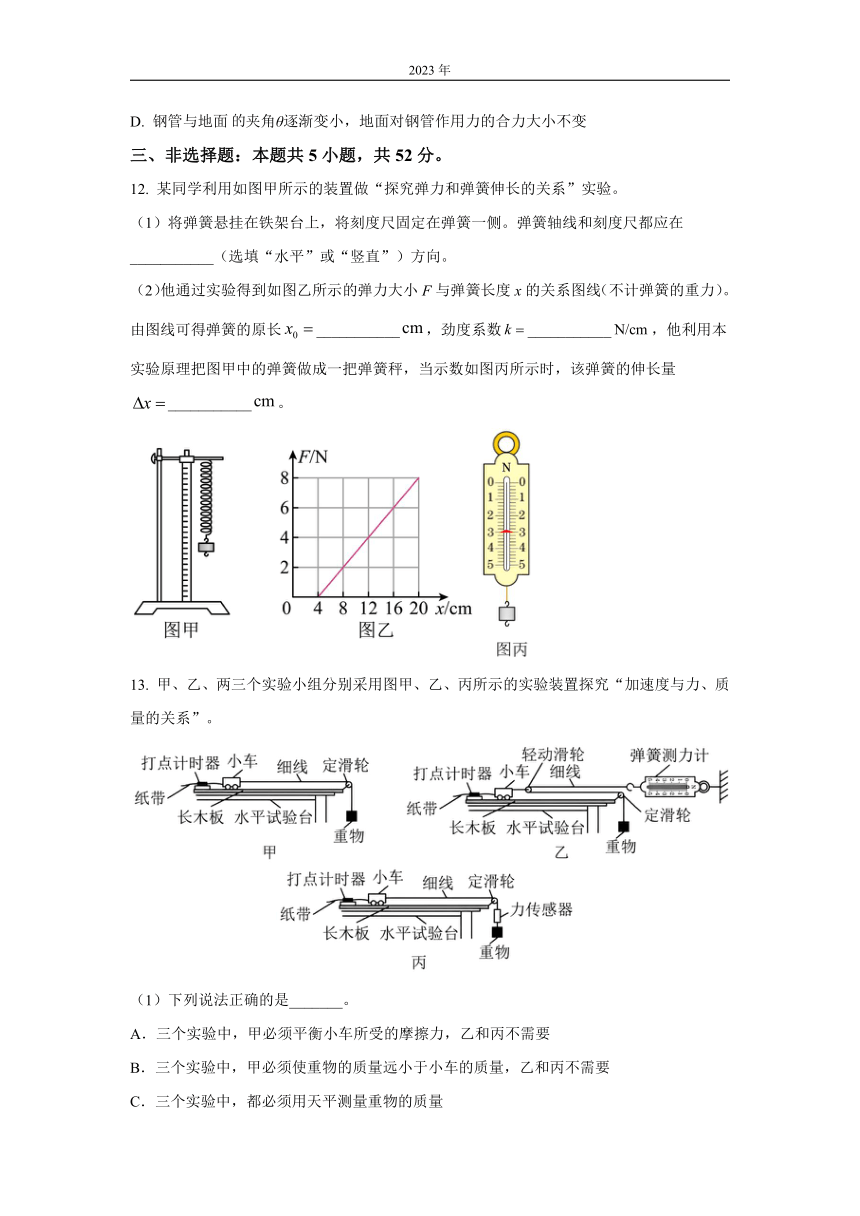 湖南省2022-2023学年高一下学期开年摸底联考物理试题（解析版）