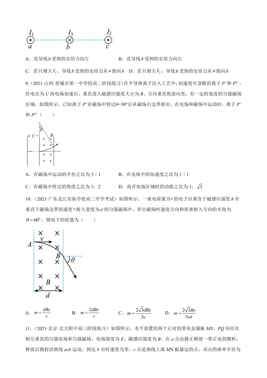 第一章 磁场力与现代科技 章末综合训练（word版含答案）