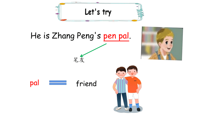 Unit 4 I have a pen pal PA Let's try & Let's talk课件（33张PPT)