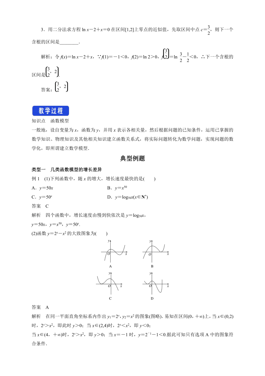 8.2.1 几个函数模型的比较 教案