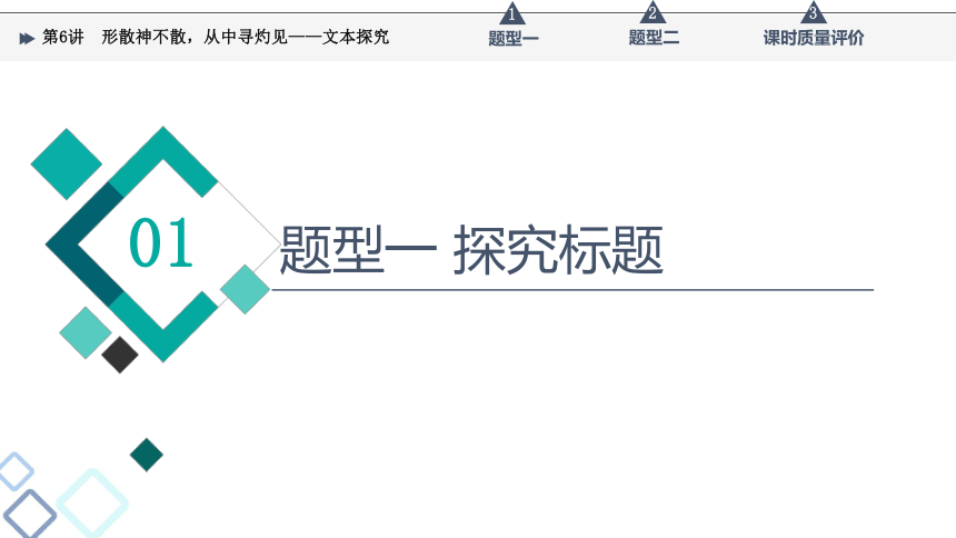 2022届高考二轮复习第2部分 专题2　第6讲　形散神不散，从中寻灼见——文本探究（44张PPT）