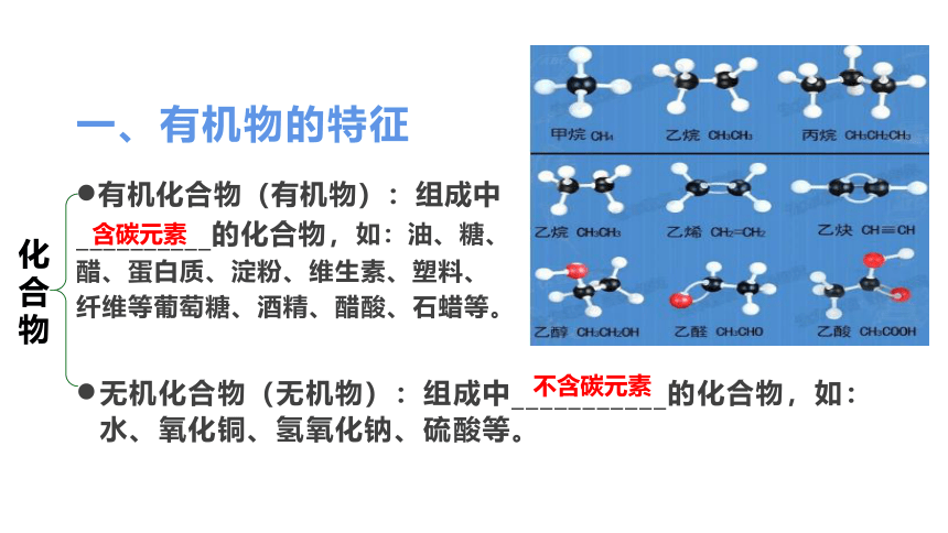 9.1有机物的常识-2021-2022学年九年级化学科粤版（2012）下册(共21张PPT)