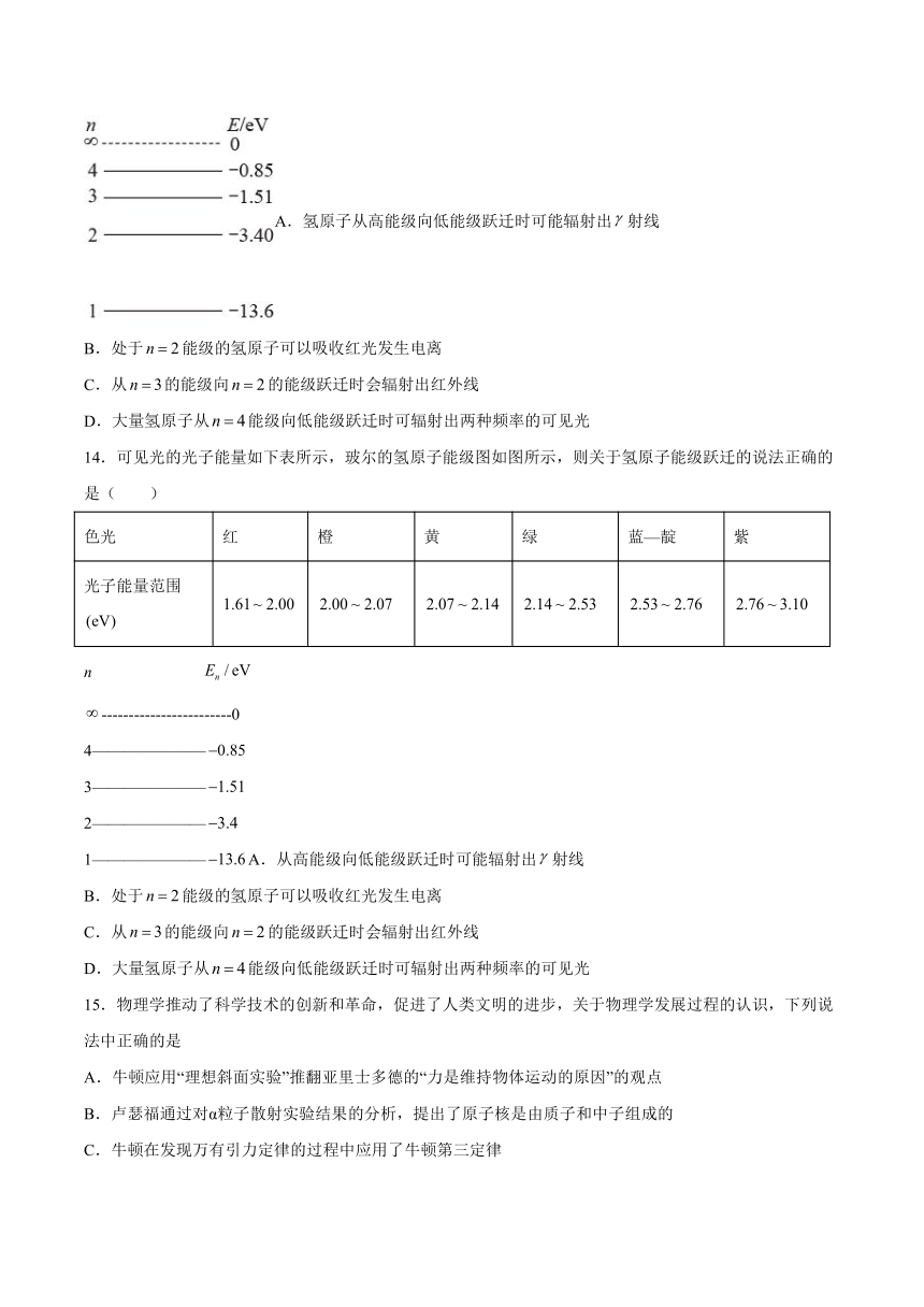 5.1原子的结构 基础巩固(Word版含答案)