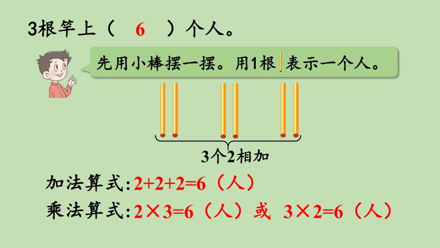 青岛版数学二年级上册 二看杂技——表内乘法（一）  信息窗2   2的乘法口诀 课件（25张ppt）